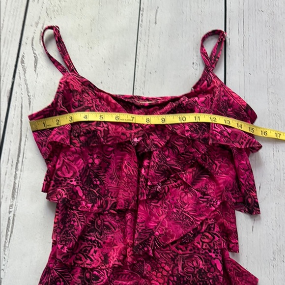 MIRACLESUIT Red Ruffled Swim Top - Picture 4 of 6